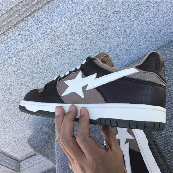 A Bathing Ape Bape SK8 Sta Brown Ivory Sneakers - Picture 6 of 10